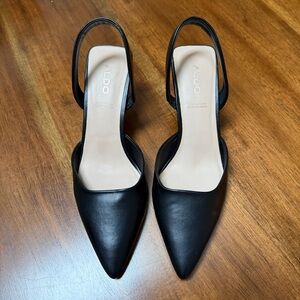 Aldo Elegant Black Slingback Heels